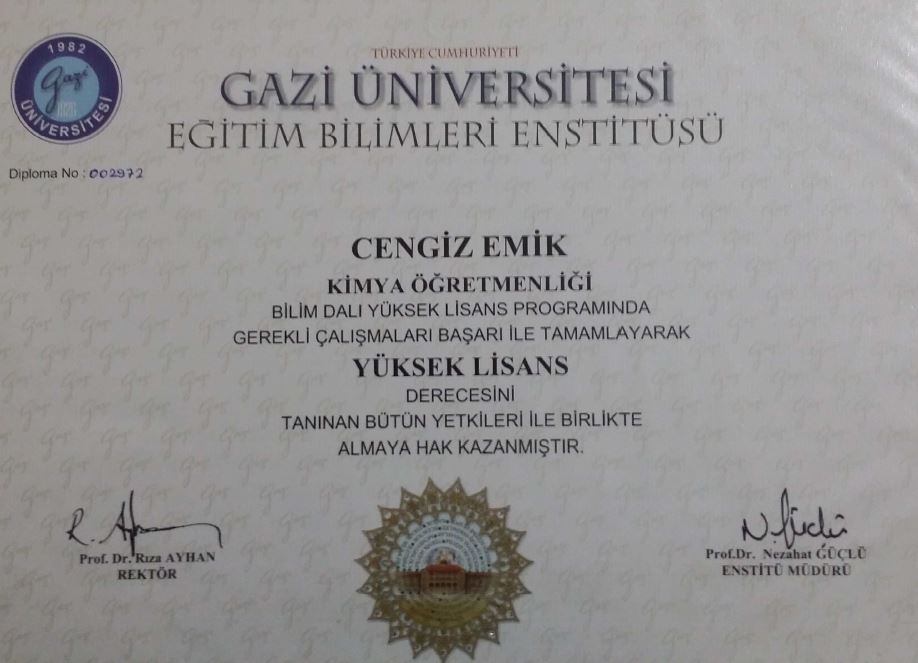 5-Gazi Kimya Yüksek Lisans